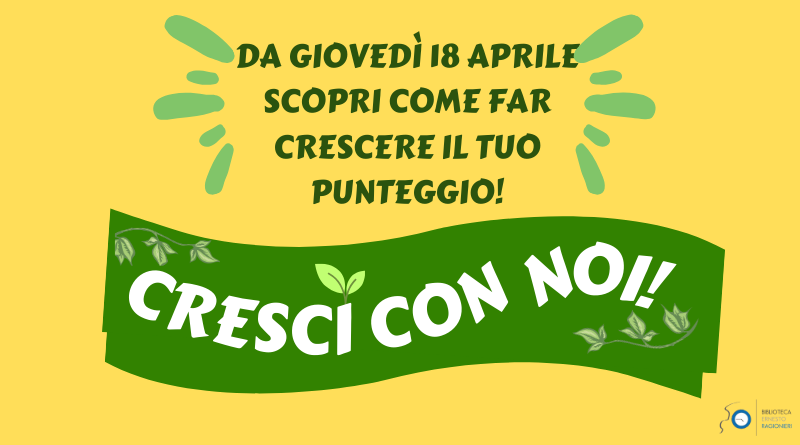 Continua a crescere con noi! Per tutti gli iscritti un gadget in omaggio